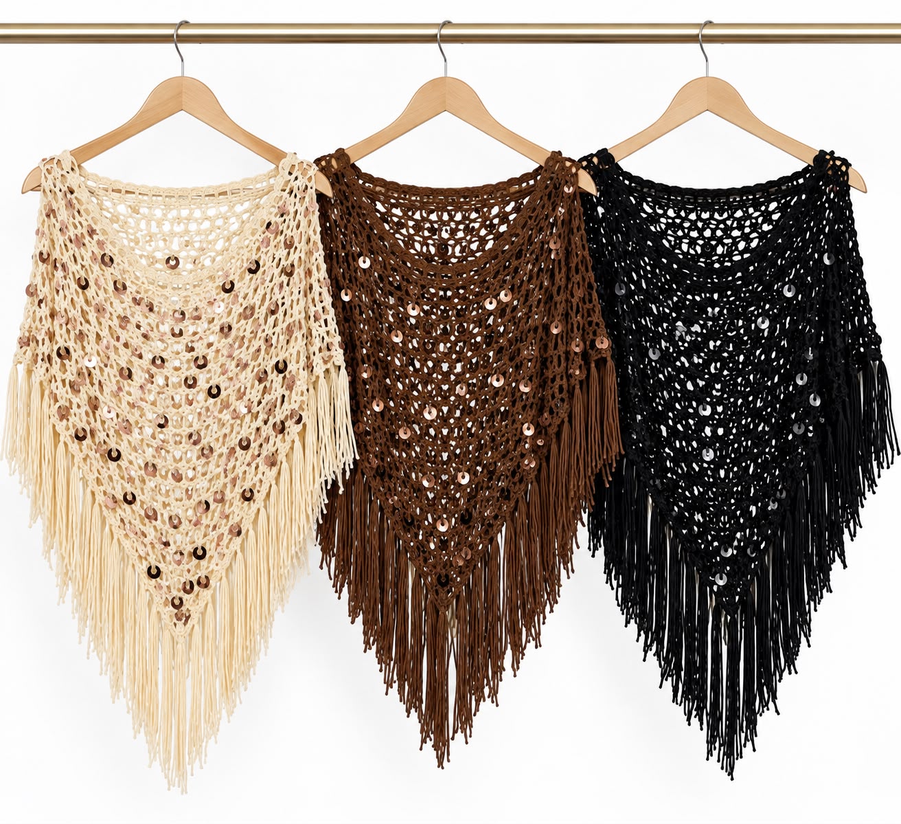 Poncho Tejido con Lentejuelas - Imagen 2