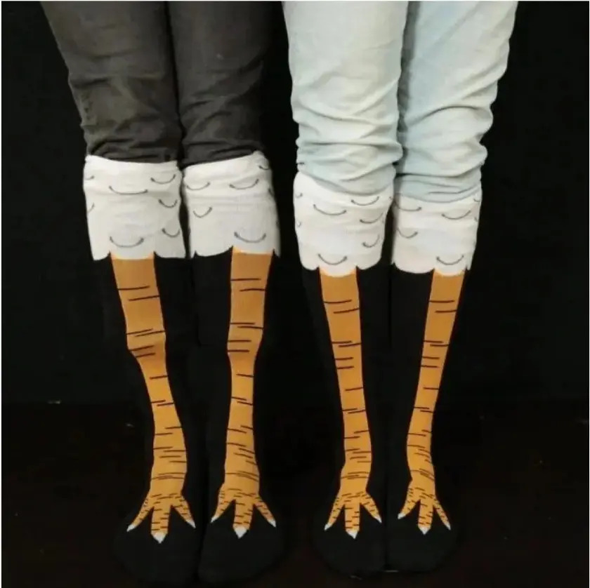 1 Par Medias Largas Bucaneras Pata De Pollo Algodón Unisex - Imagen 8
