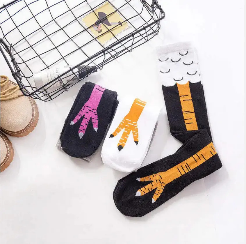 1 Par Medias Largas Bucaneras Pata De Pollo Algodón Unisex - Imagen 6