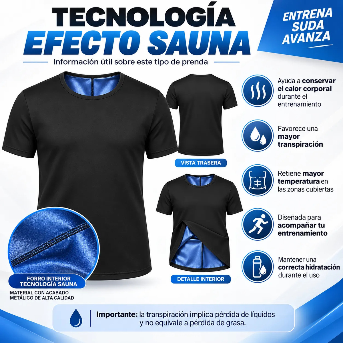 Camiseta Sauna Entrenamiento Compresion Remera Transpira - Imagen 5