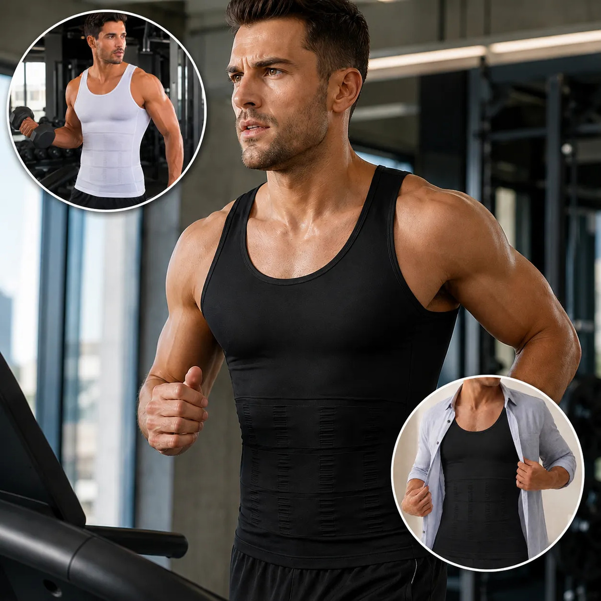Camiseta Musculosa Hombre Abdominales Vientre Plano Gym