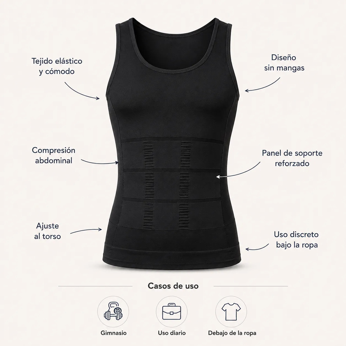 Camiseta Musculosa Hombre Abdominales Vientre Plano Gym - Imagen 3