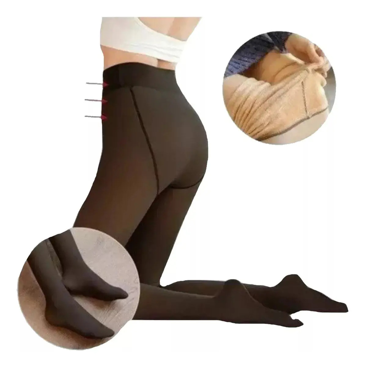 1 Can Can Efecto Piel + 2 Medias Cortas Polar Mujer Termicas - Imagen 7