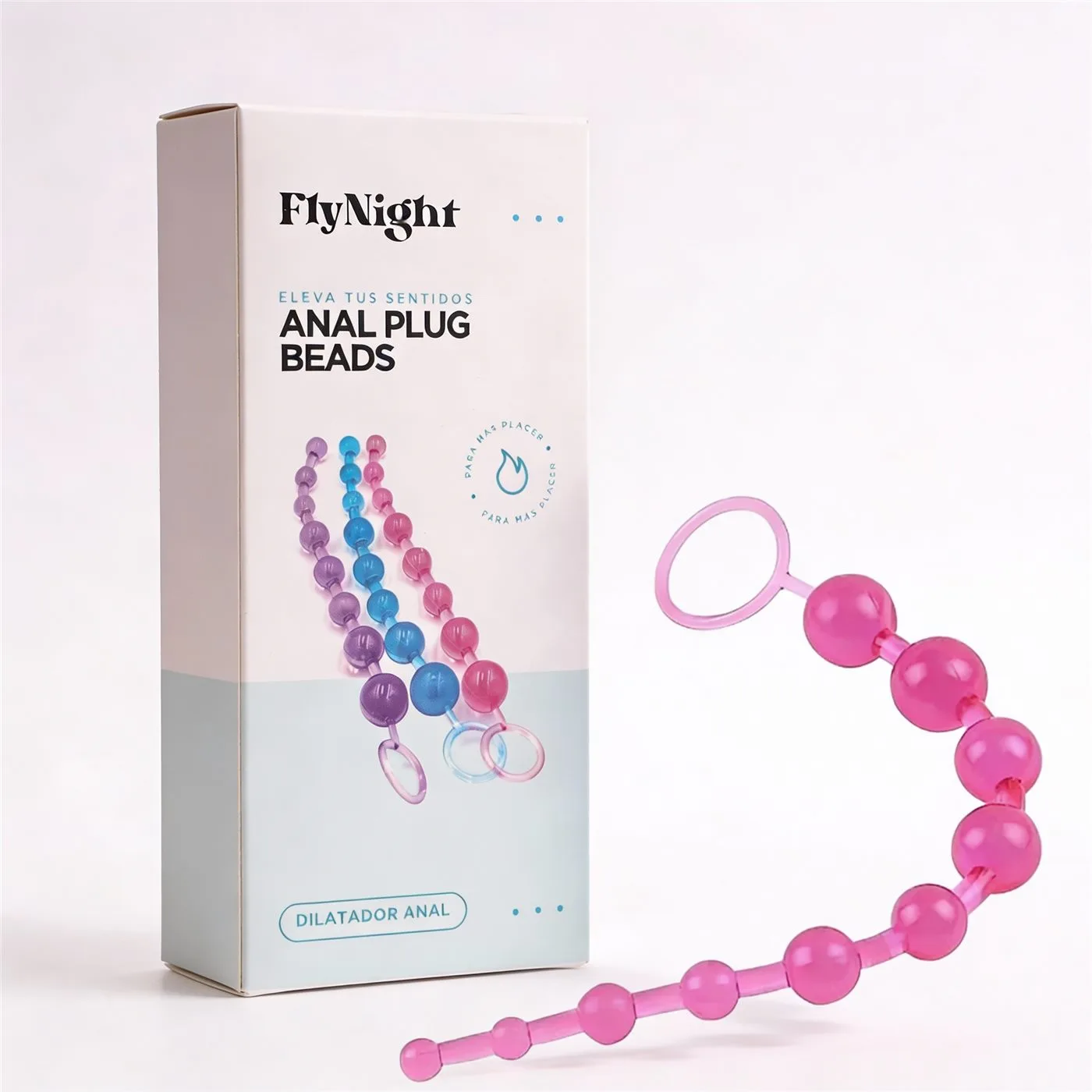 Plug Anal de Bolitas Beads Rosa | Fly Night
