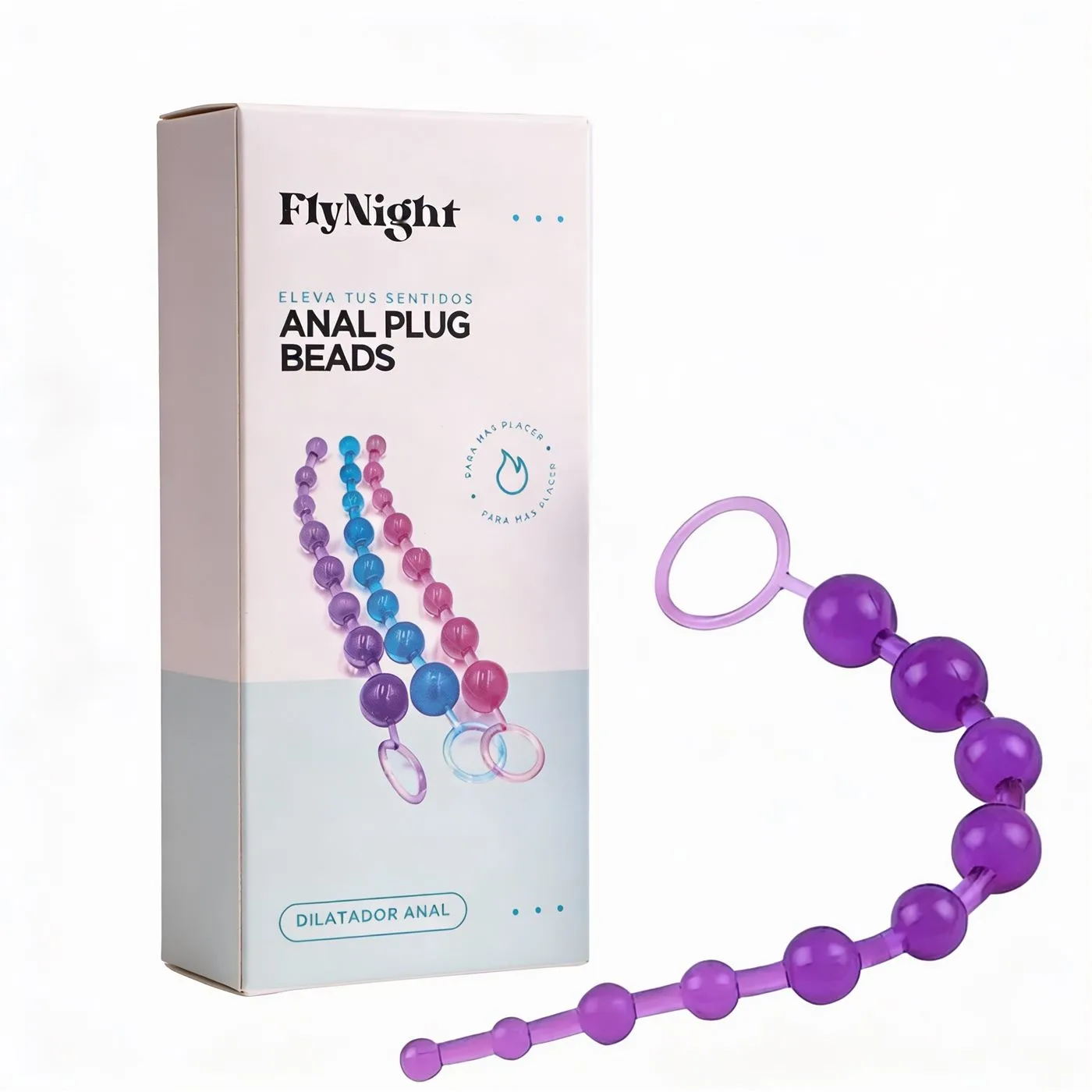 Plug Anal de Bolitas Beads Violeta | Fly Night