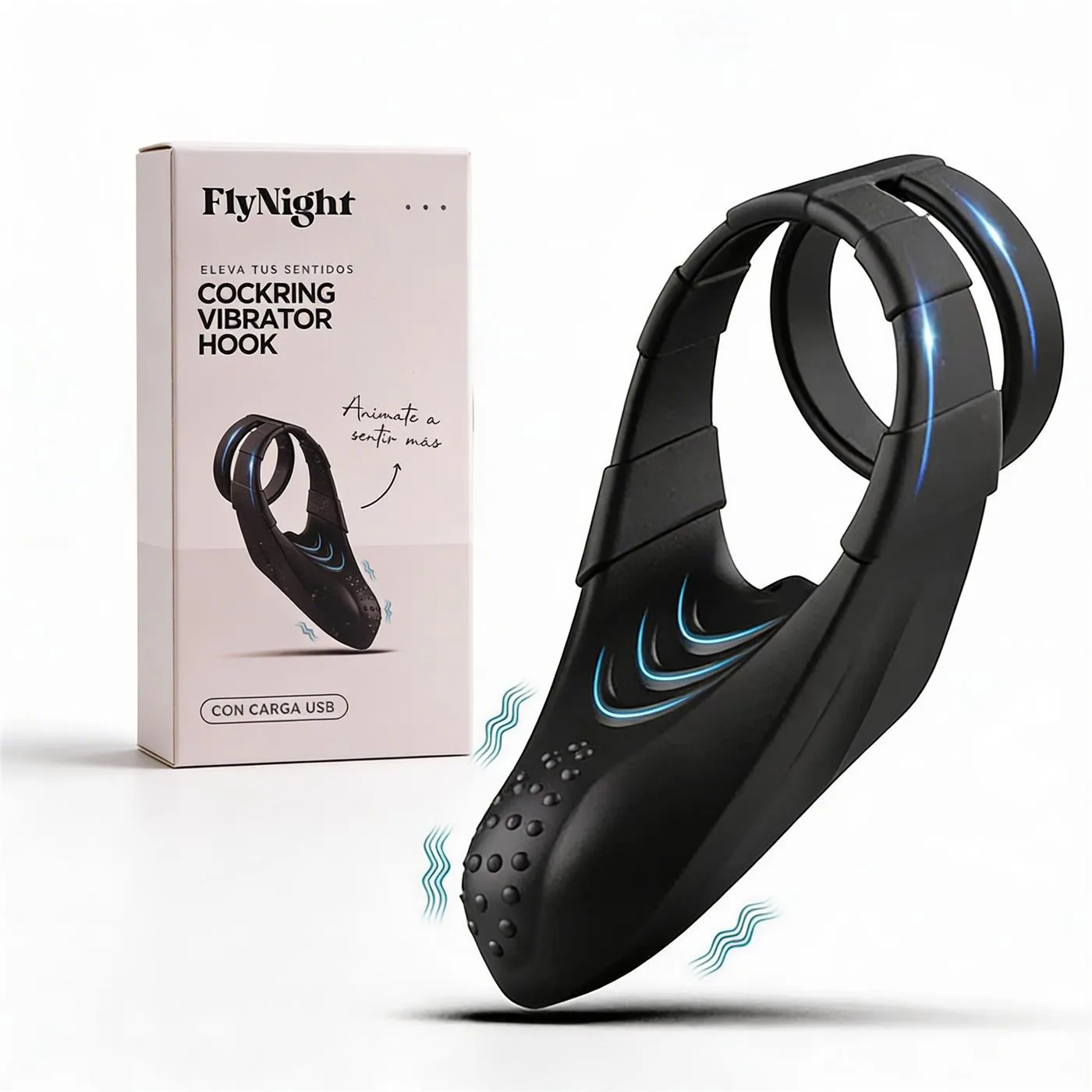 Anillo Vibrador Hook Negro | Fly Night