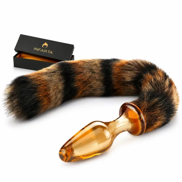 Plug anal de vidrio con cola de zorro