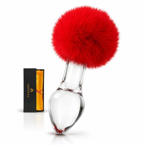 Plug anal de vidrio con cola roja