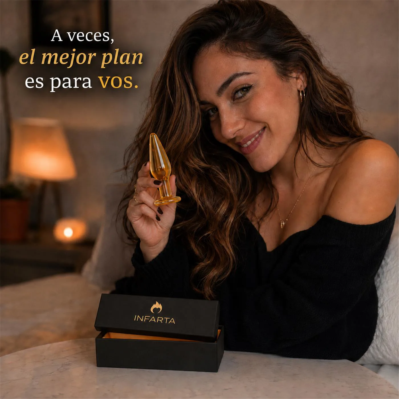 Plug anal de vidrio Aurum, otra vista