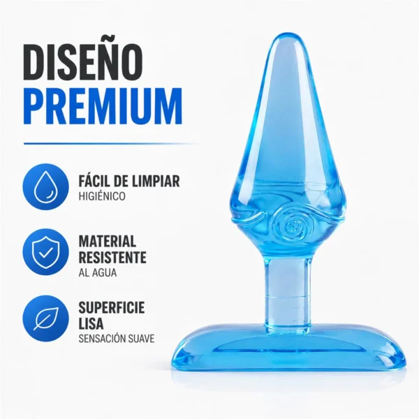 Mini plug anal azul, otra vista
