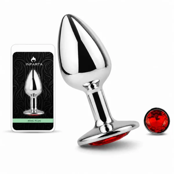 Plug anal Eros metálico chico rojo