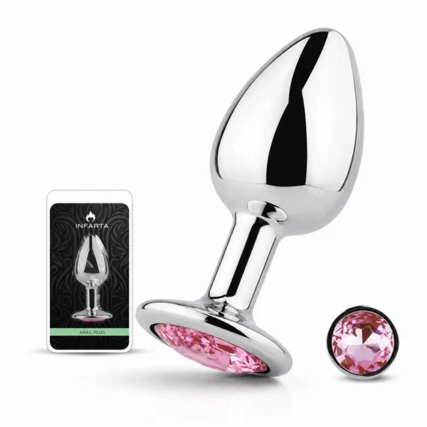 Plug anal Eros metálico chico rosa
