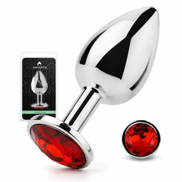 Plug anal Eros metálico grande rojo
