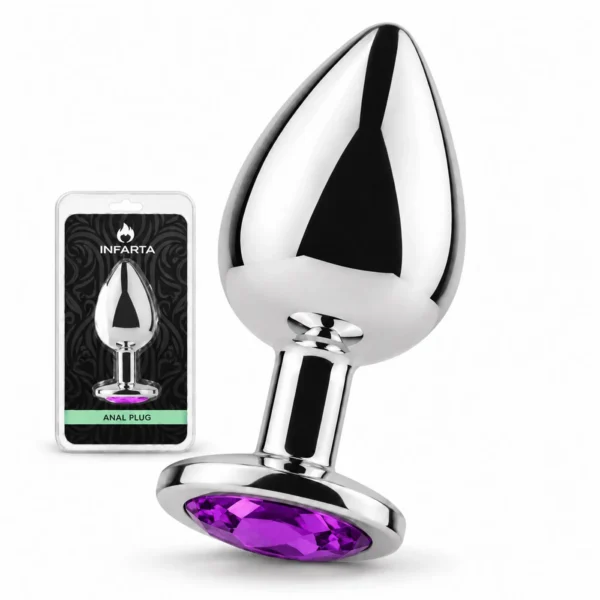 Plug anal Eros metálico grande violeta