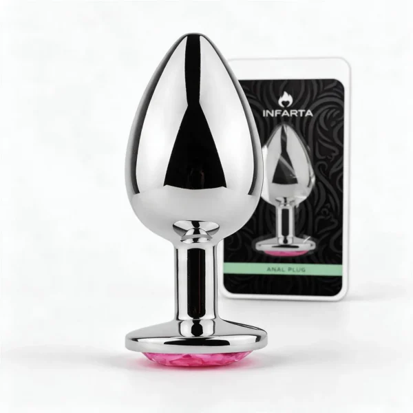 Plug anal Eros metálico grande rosa