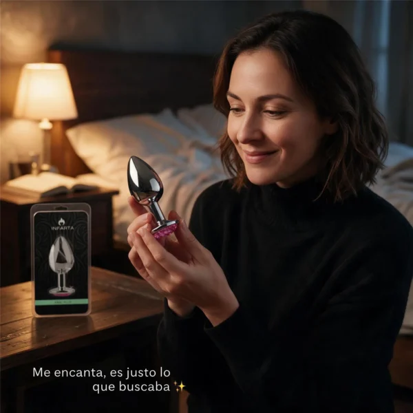 Plug anal Eros grande rosa, otra vista