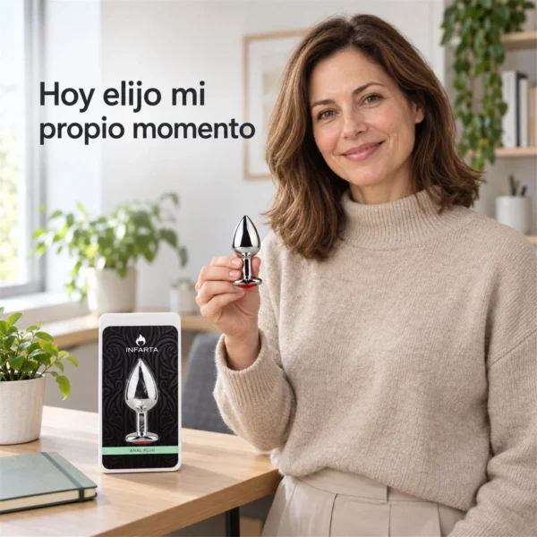 Plug anal corazón mediano rojo, otra vista
