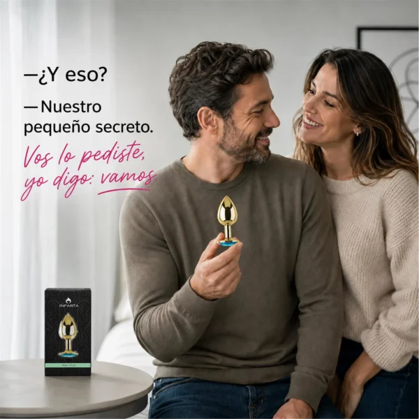 Plug anal Eros dorado celeste, otra vista