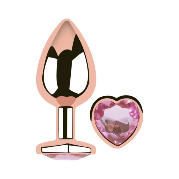 Plug anal corazón rose gold, otra vista