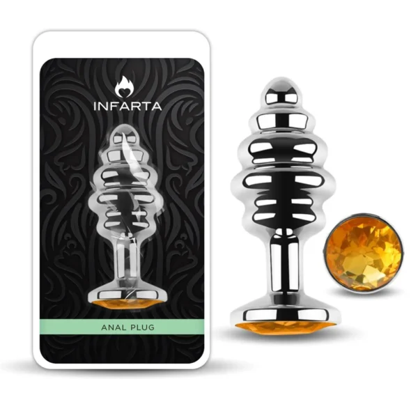 Plug anal Luna metálico dorado