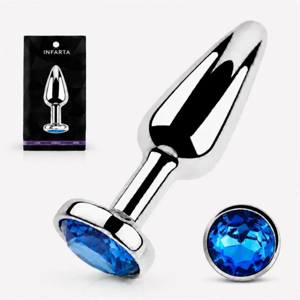 Plug anal metálico Titan chico azul