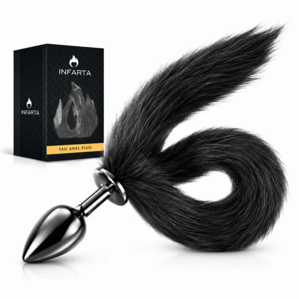 Plug anal metálico con cola negra