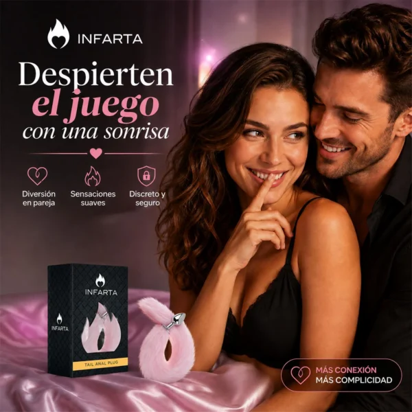 Plug anal con cola rosa, otra vista