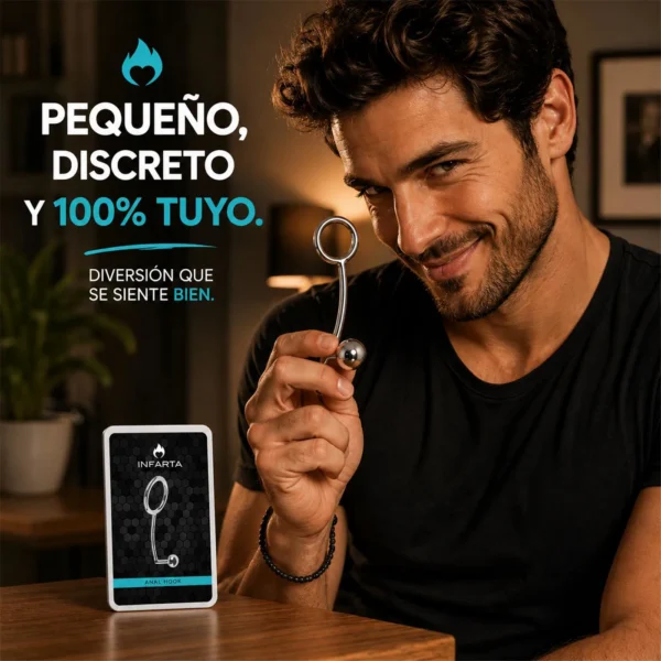 Gancho anal de acero con aro, otra vista