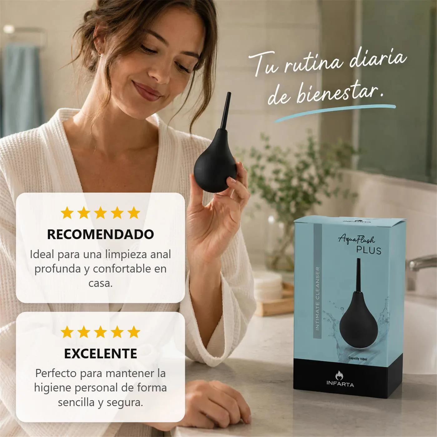 Ducha Anal Aquaflush 160 ml Negra | Infarta - Imagen 2