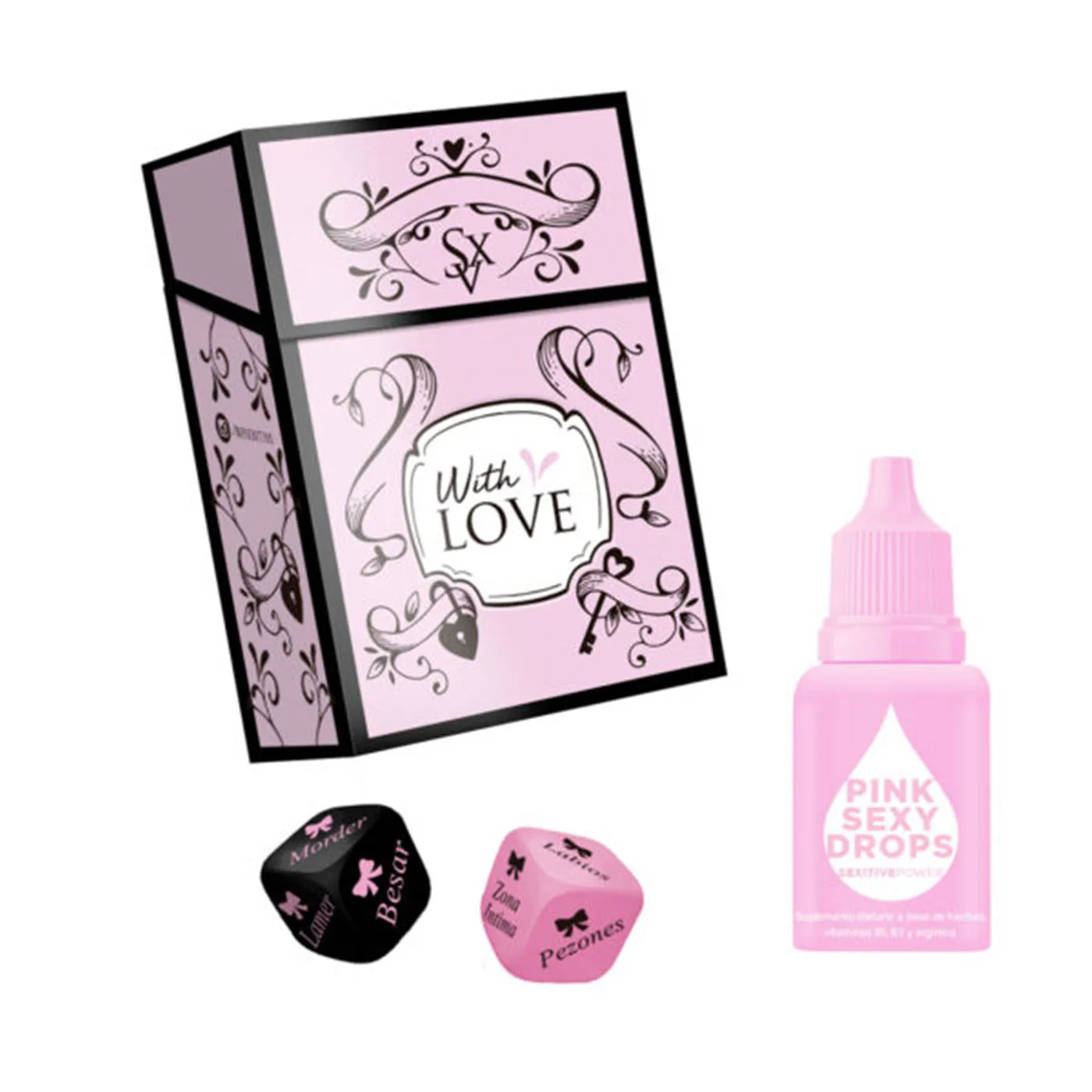 Love Kit Pink Sexy Drops + Dados Clásicos | Sexitive