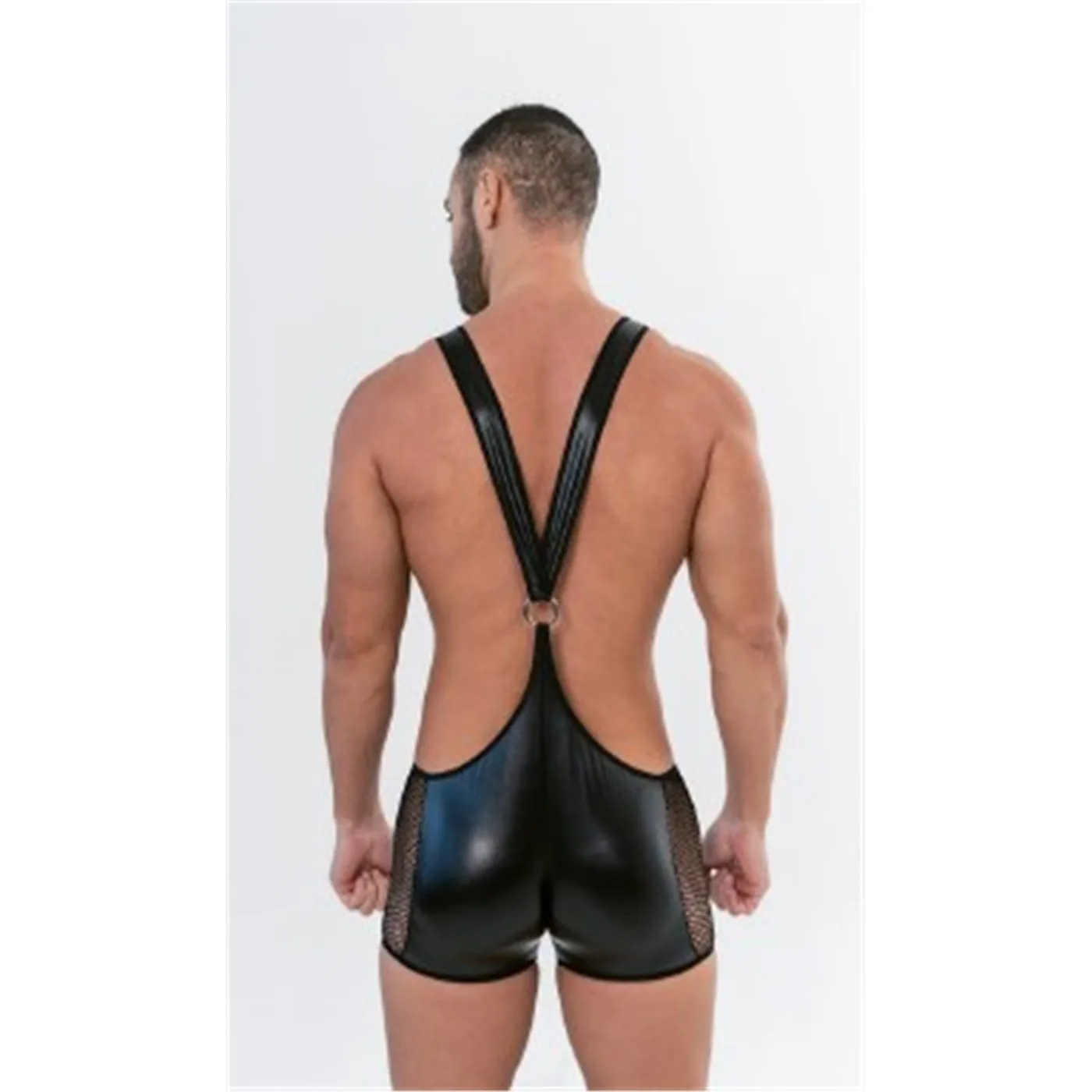 Body Engomado con Tiradores para Hombre Negro Talle Único | Malena - Imagen 2